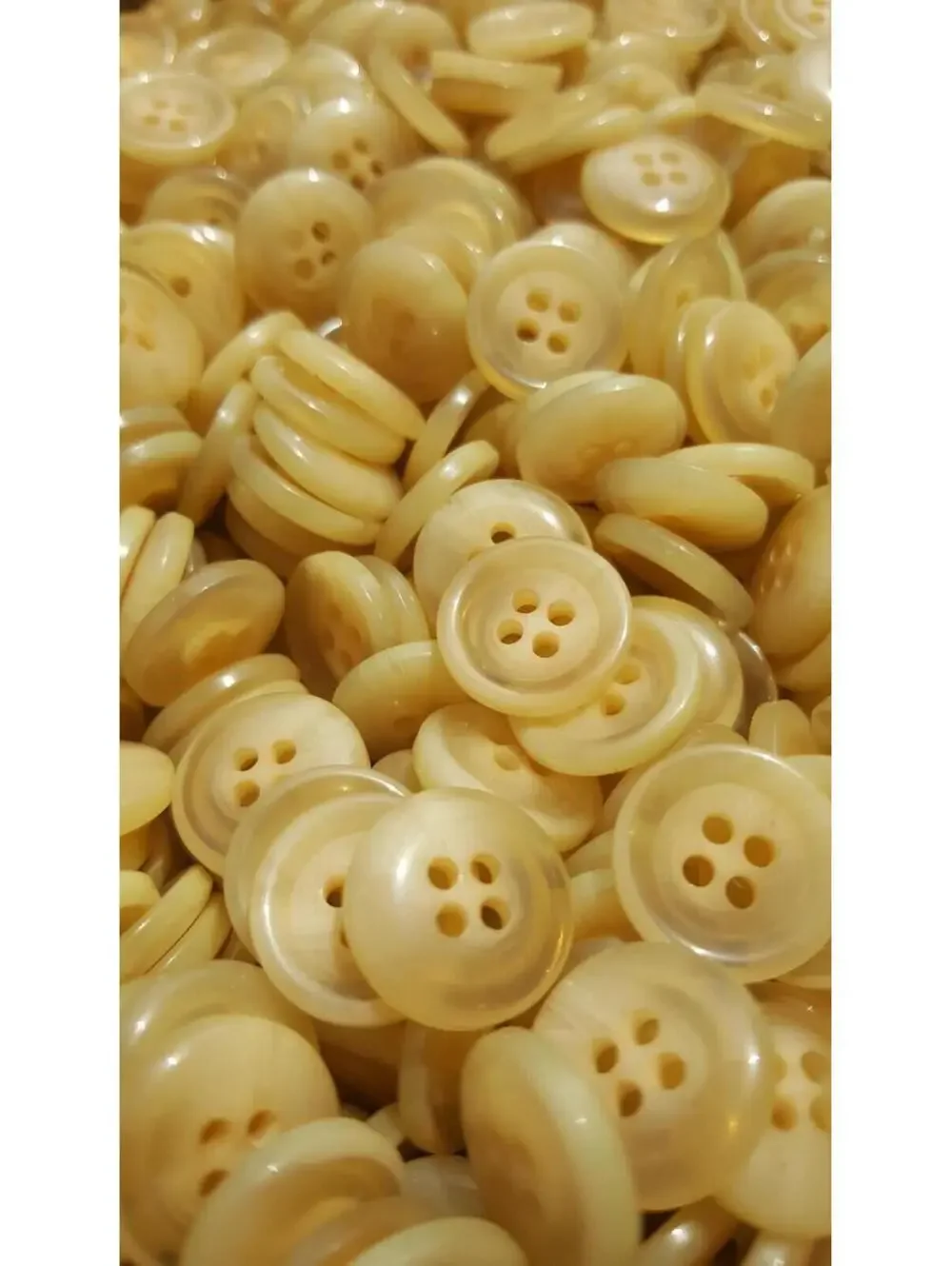 Translucent Tan Buttons, 4 Hole Sewing/Crafts Buttons - 24 Pieces (010)
